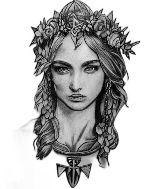 crown, jewelry, face, dress, fantasy art, pencil sketch, photorealistic, comic book art transparent PNG cut-out