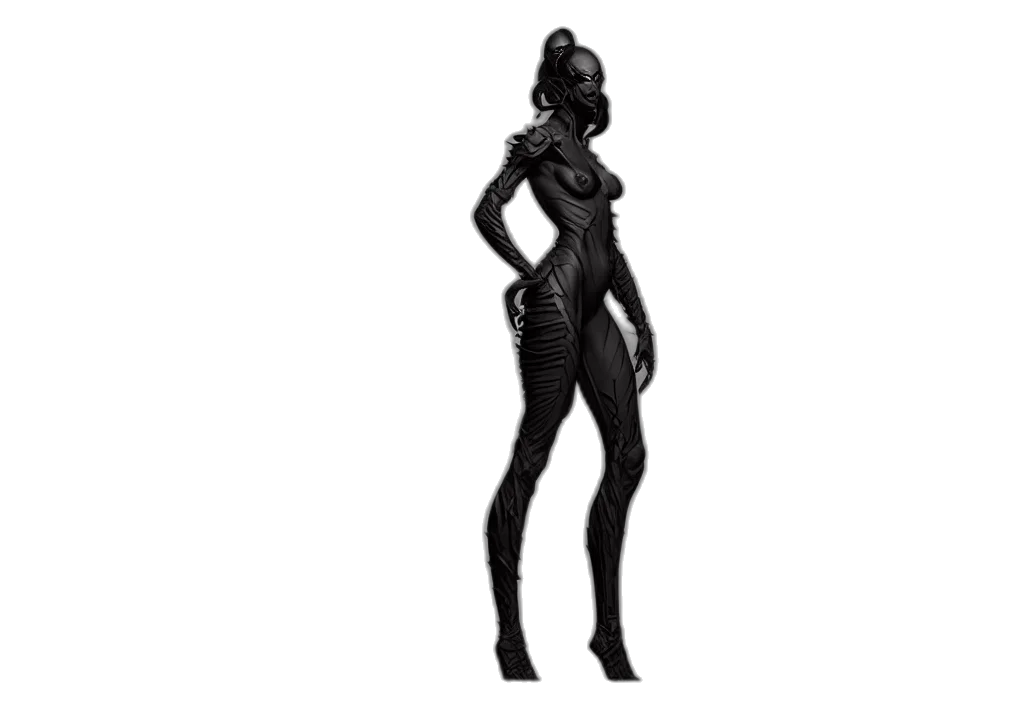 dress, robot, creature, staff transparent PNG cut-out