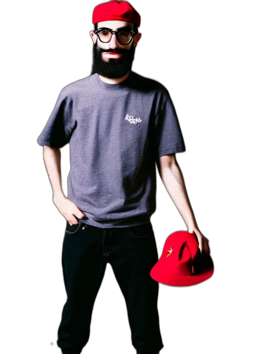 hat, mask, face, jacket, vaporwave, 3d render, photorealistic, concept art transparent PNG cut-out