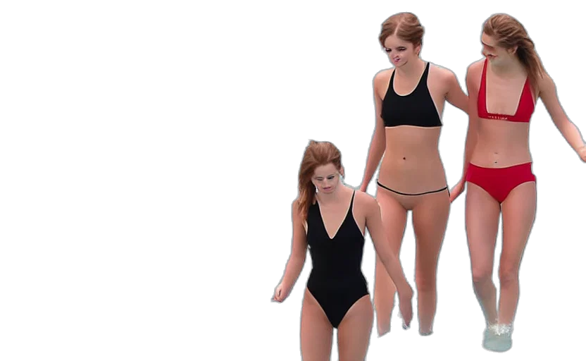 3d render, emma, watson, taylor, swift, selena, gomez, swim transparent PNG cut-out