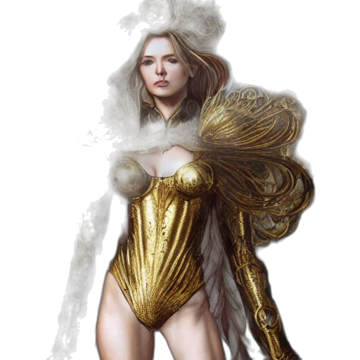 dress, fantasy art, concept art, comic book art, photorealistic, golden, earth tones, beautiful transparent PNG cut-out