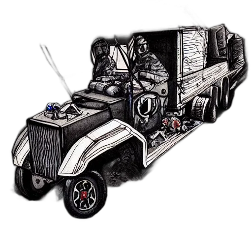 car, robot, weapon, concept art, pixel art, fantasy art, cartoon, beautiful transparent PNG cut-out