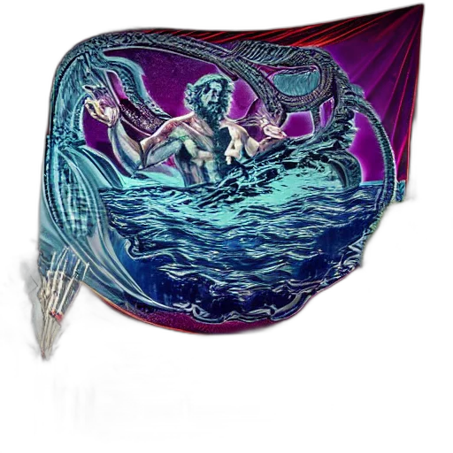 underwater, poseidon, epic, tapestry transparent PNG cut-out