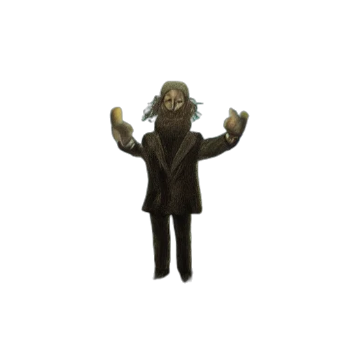 mask, creature, jacket, staff transparent PNG cut-out