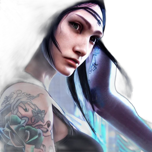 face, robot, fantasy art, photorealistic transparent PNG cut-out