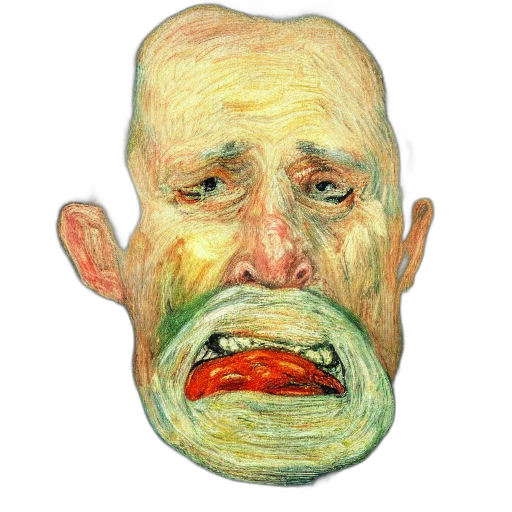 face, mask, creature, food, photorealistic, watercolor, concept art, oil painting transparent PNG cut-out