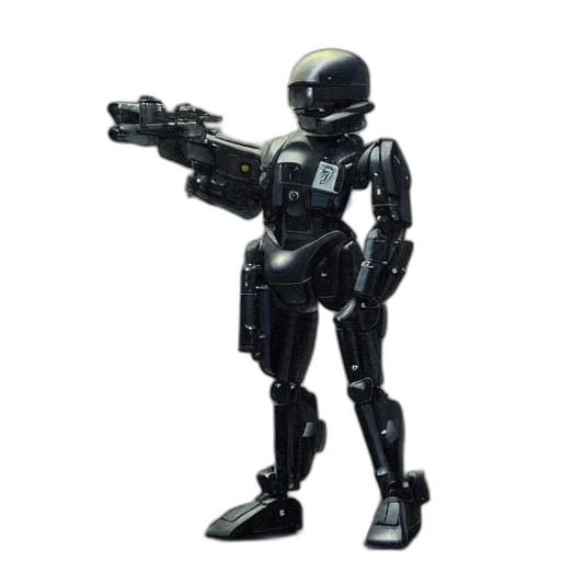 robot, weapon, staff, 3d render, concept art, pixel art, pitch, black transparent PNG cut-out