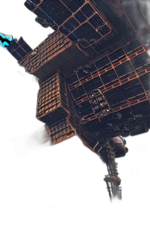 robot, weapon, sword, building, concept art, cyberpunk, 3d render, comic book art transparent PNG cut-out