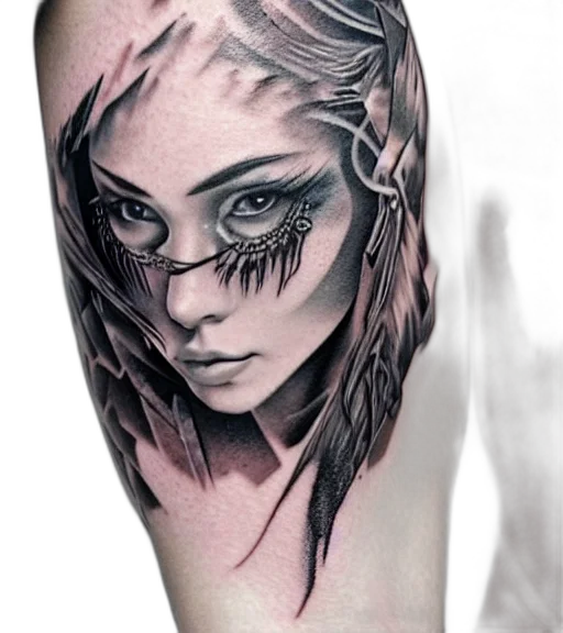 face, mask, fantasy art, photorealistic, cyberpunk, concept art, tattoo, design transparent PNG cut-out