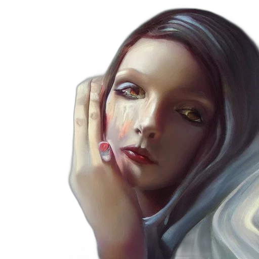 face, mask, oil painting, photorealistic transparent PNG cut-out