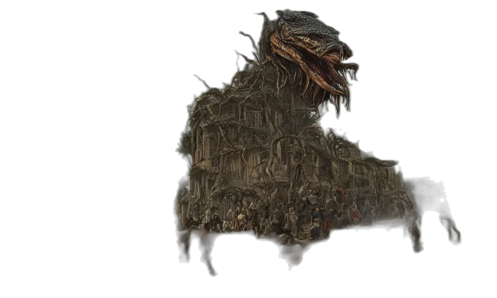 dragon, mask, creature, hair transparent PNG cut-out