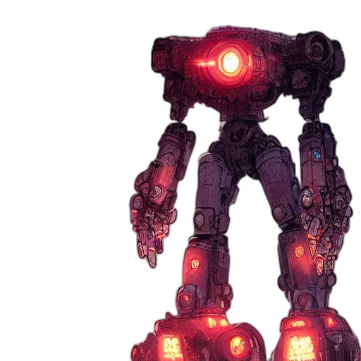 robot, weapon, concept art, pixel art transparent PNG cut-out
