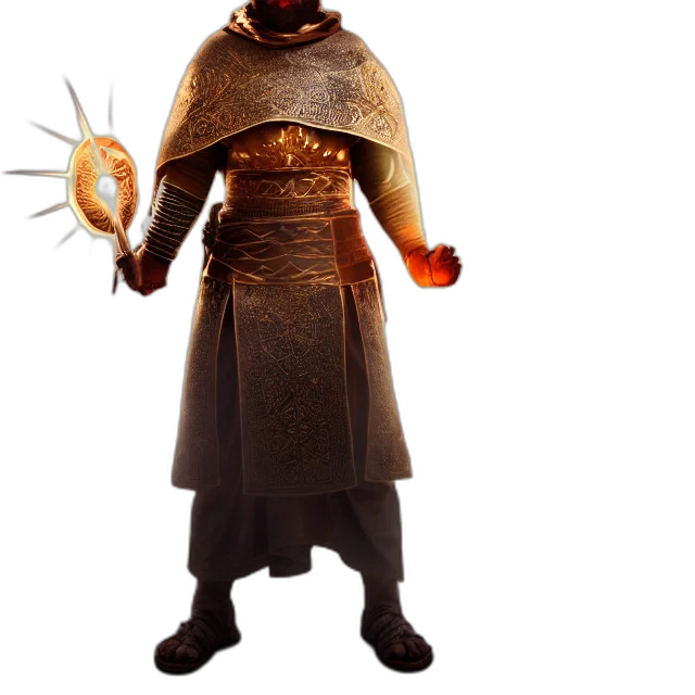 staff, sword, weapon, mask, concept art, 3d render, fantasy art, golden transparent PNG cut-out