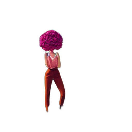 hair, flower, dress, staff transparent PNG cut-out