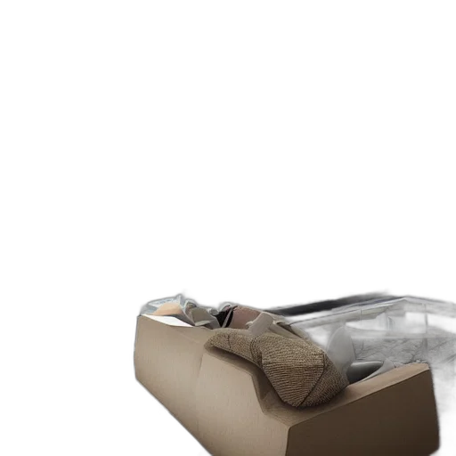 furniture, robot, shoes, jacket, 3d render, photorealistic, concept art, earth tones transparent PNG cut-out