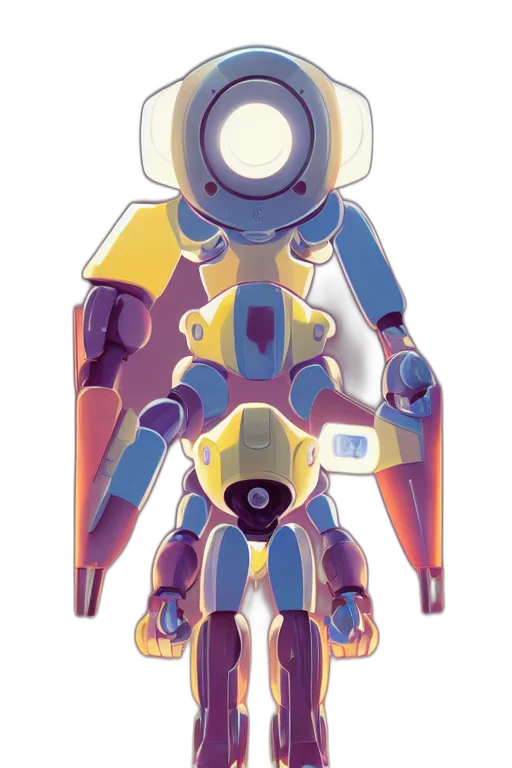 robot, weapon, concept art, 3d render transparent PNG cut-out