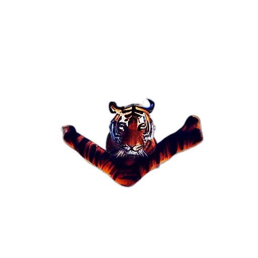 animal, creature, crown, pixel art, 3d render, concept art, fantasy art, tiger transparent PNG cut-out