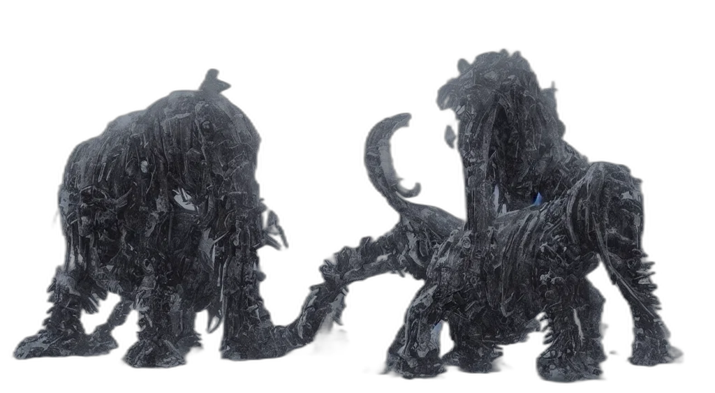 dragon, creature, hair, 3d render, concept art, outer space, photo, mechanical transparent PNG cut-out