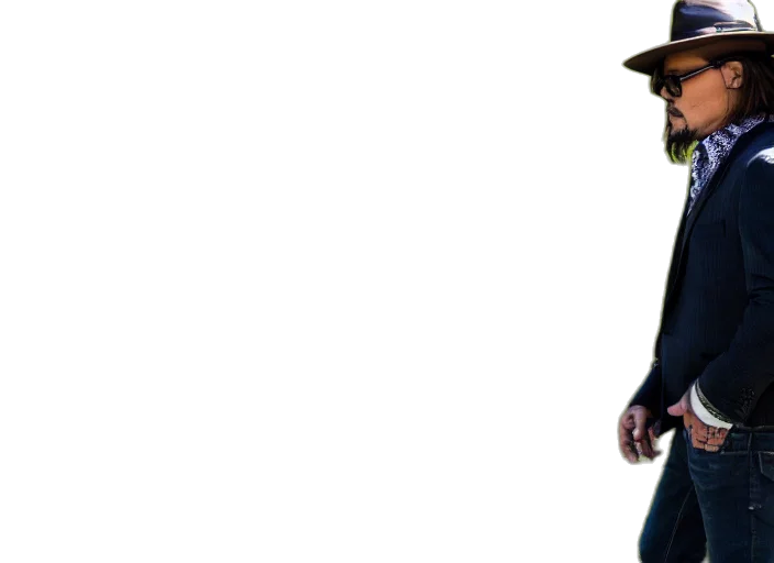 hat, staff, jacket, concept art, photo, still, johnny, depp transparent PNG cut-out