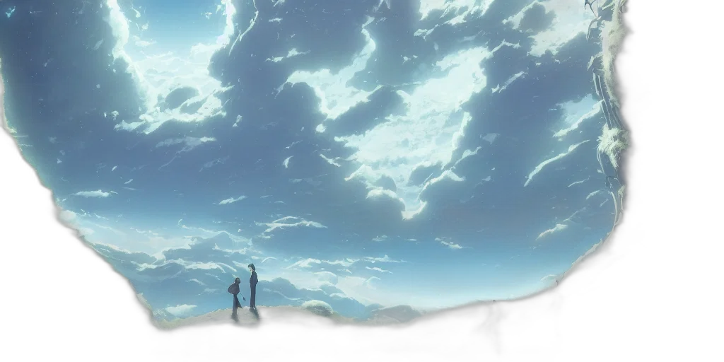 concept art, anime, snow, outer space, fog, underwater, blue, inside transparent PNG cut-out