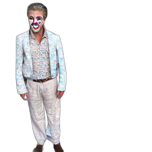 mask, jacket, creature, animal, concept art, clown, creeping, behind transparent PNG cut-out
