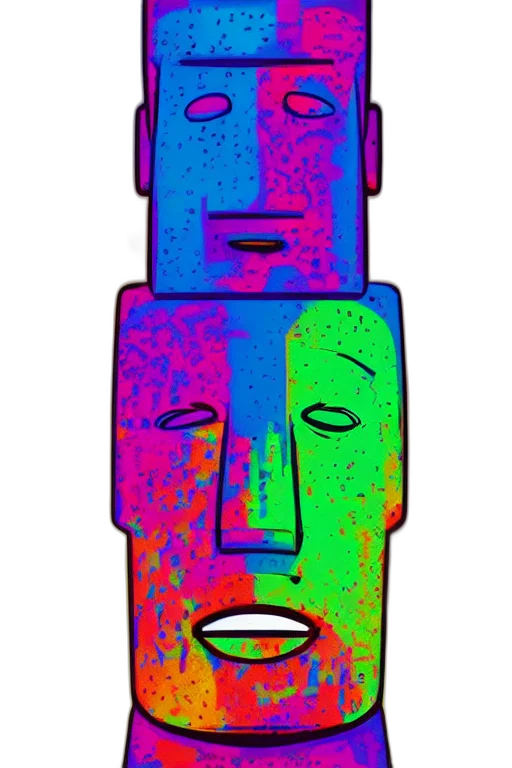 face, mask, robot, crown, cartoon, vaporwave, comic book art, 3d render transparent PNG cut-out