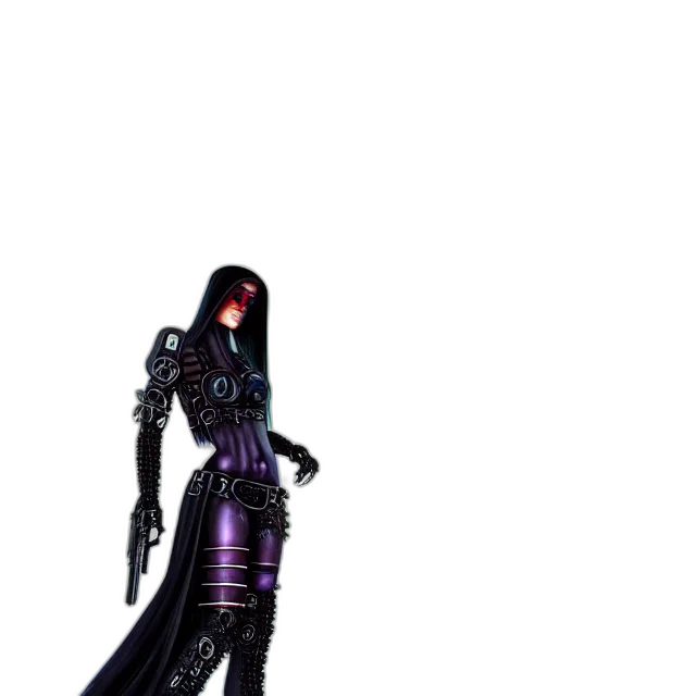 dress, robot, sword, weapon, concept art, 3d render, fantasy art, cyberpunk transparent PNG cut-out
