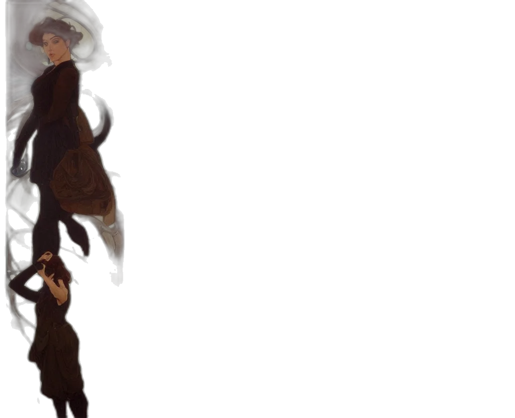 hair, hat, staff, creature transparent PNG cut-out