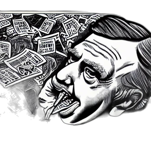 face, mask, comic book art, cartoon transparent PNG cut-out