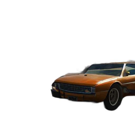 car, 3d render, photorealistic, concept art, pixel art, golden, earth tones, gta transparent PNG cut-out