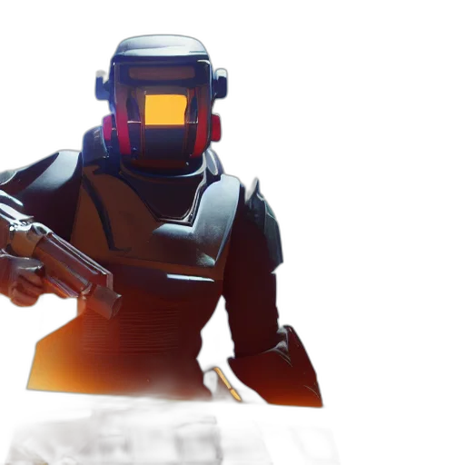 robot, weapon, 3d render, concept art transparent PNG cut-out