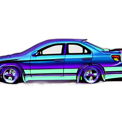 car, vaporwave, 3d render, cartoon transparent PNG cut-out