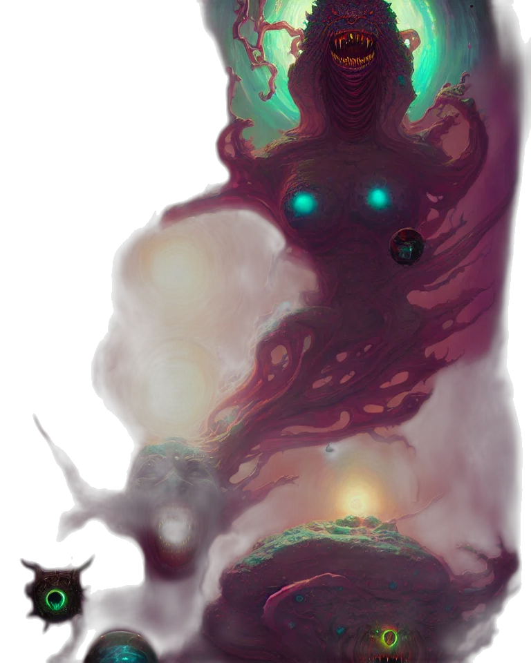 creature, dragon, staff, mask transparent PNG cut-out