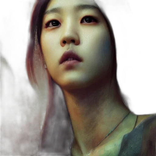 face, creature, photorealistic, oil painting transparent PNG cut-out