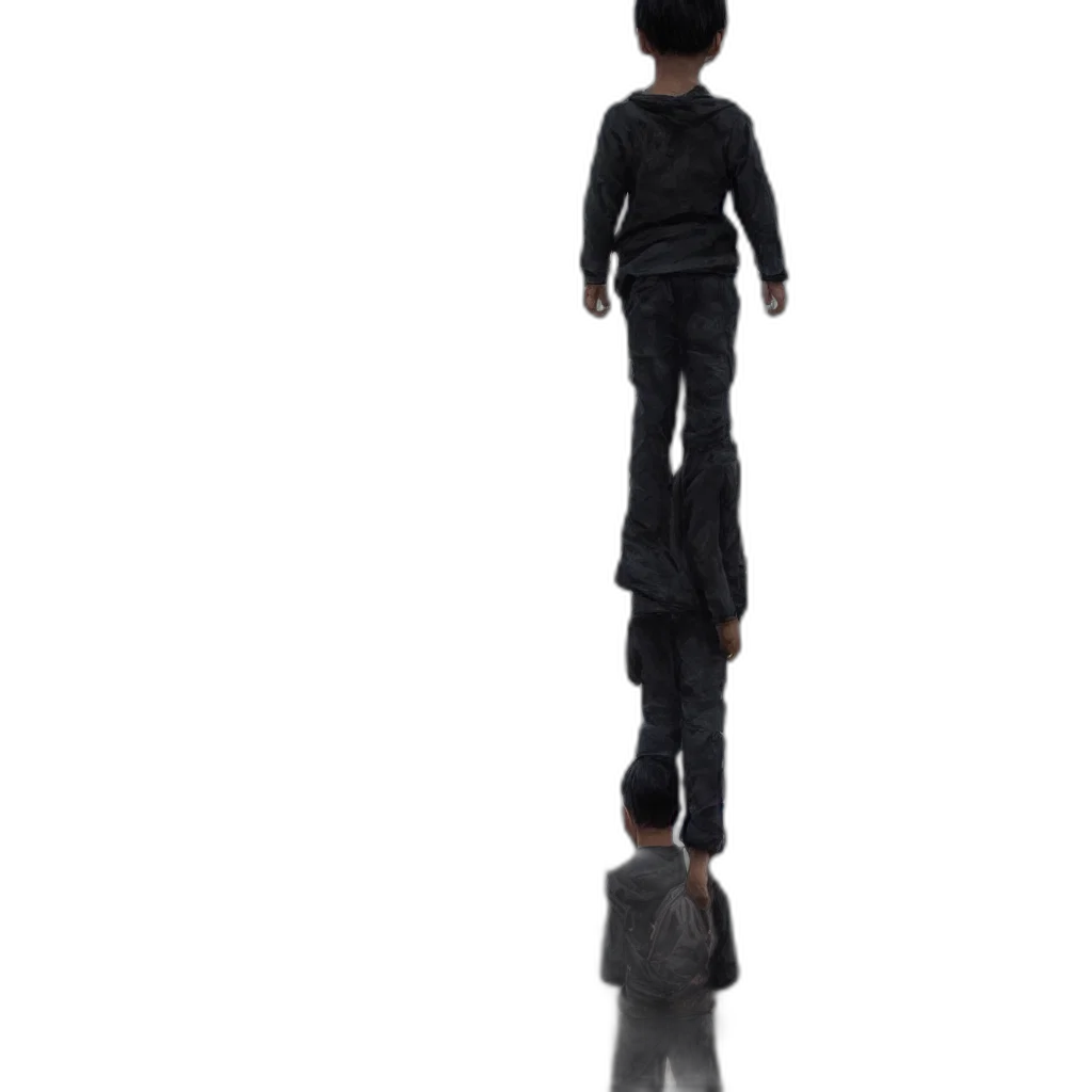 staff, robot, 3d render, concept art, small, child, standing, fore transparent PNG cut-out