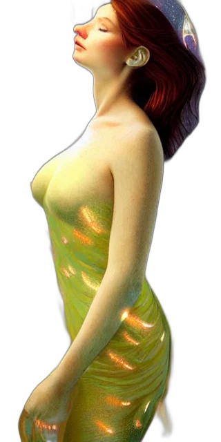 dress, jewelry, 3d render, photorealistic, concept art, fantasy art, green, young transparent PNG cut-out
