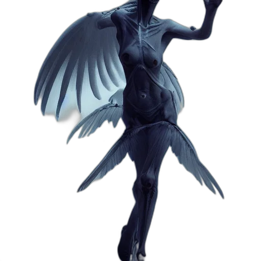 creature, staff, dress, concept art, fantasy art, 3d render, pixel art, blue transparent PNG cut-out