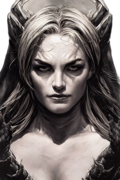 face, crown, mask, comic book art, fantasy art, photorealistic, concept art, monochrome transparent PNG cut-out