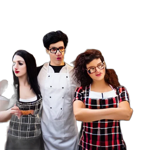 three, friends, working, magical transparent PNG cut-out