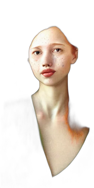 face, mask, jewelry, hair, photorealistic, 3d render, oil painting, concept art transparent PNG cut-out