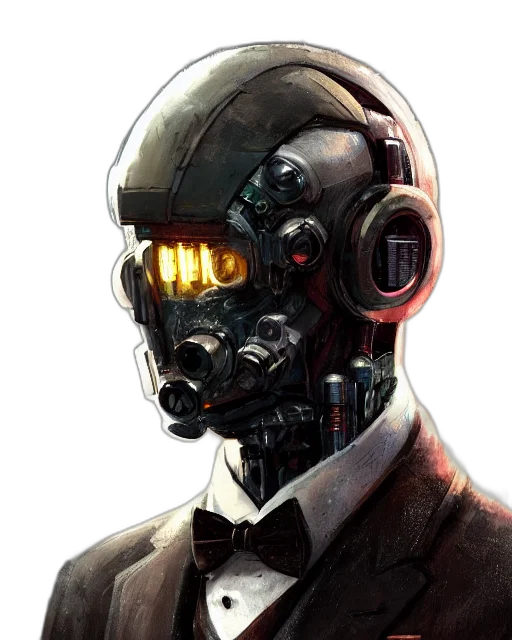 robot, mask, face, cyberpunk, concept art, comic book art, pixel art, rugged transparent PNG cut-out
