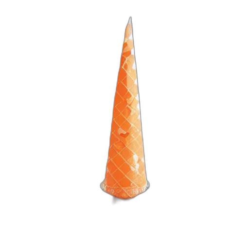 hat, umbrella, staff, weapon, 3d render, cracked, orange, white transparent PNG cut-out