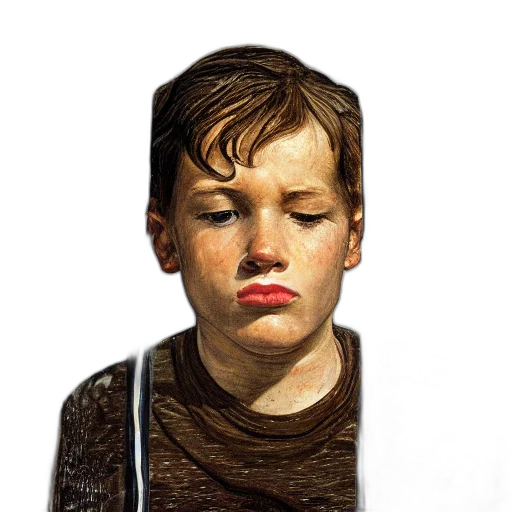 face, photorealistic, oil painting, concept art, watercolor, rain, earth tones, young transparent PNG cut-out