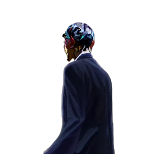robot, jacket, mask, face, cyberpunk, concept art, vaporwave, pixel art transparent PNG cut-out