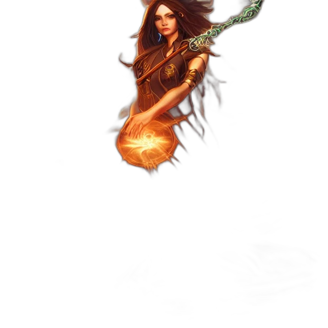 staff, hair, weapon, jewelry transparent PNG cut-out