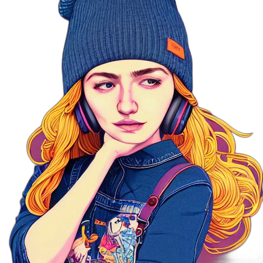 face, hat, jacket, mask, anime, photorealistic, cartoon, fantasy art transparent PNG cut-out