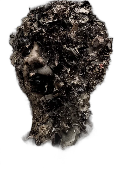 mask, face, hair, crown, photorealistic, concept art, 3d render, fantasy art transparent PNG cut-out