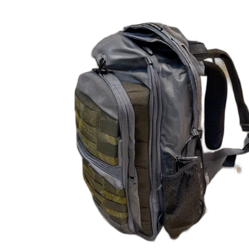 jacket, 3d render, backpack, rifle transparent PNG cut-out