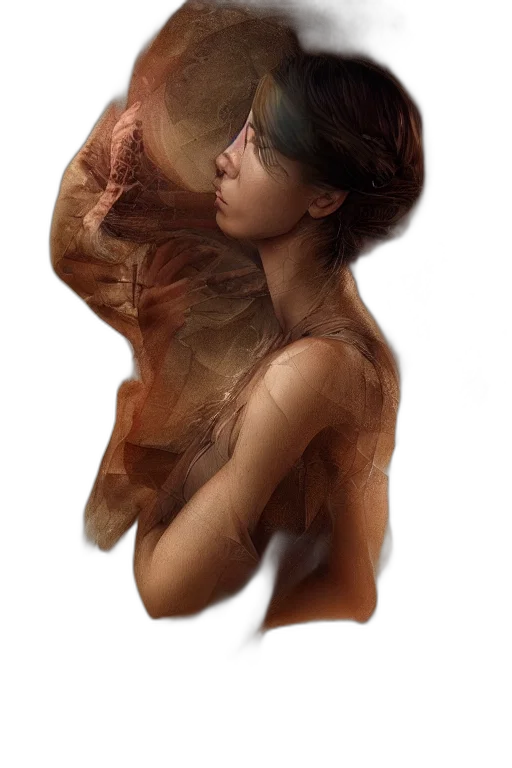 dress, mask, hair, face transparent PNG cut-out