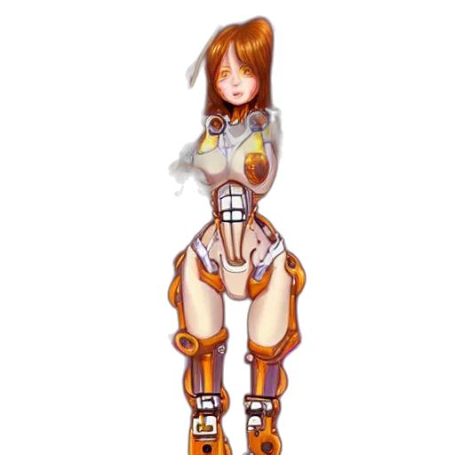robot, dress, pixel art, concept art transparent PNG cut-out